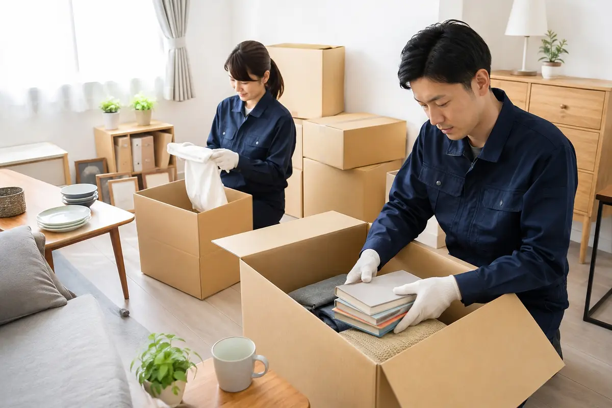 室内の家財を整理する作業イメージ