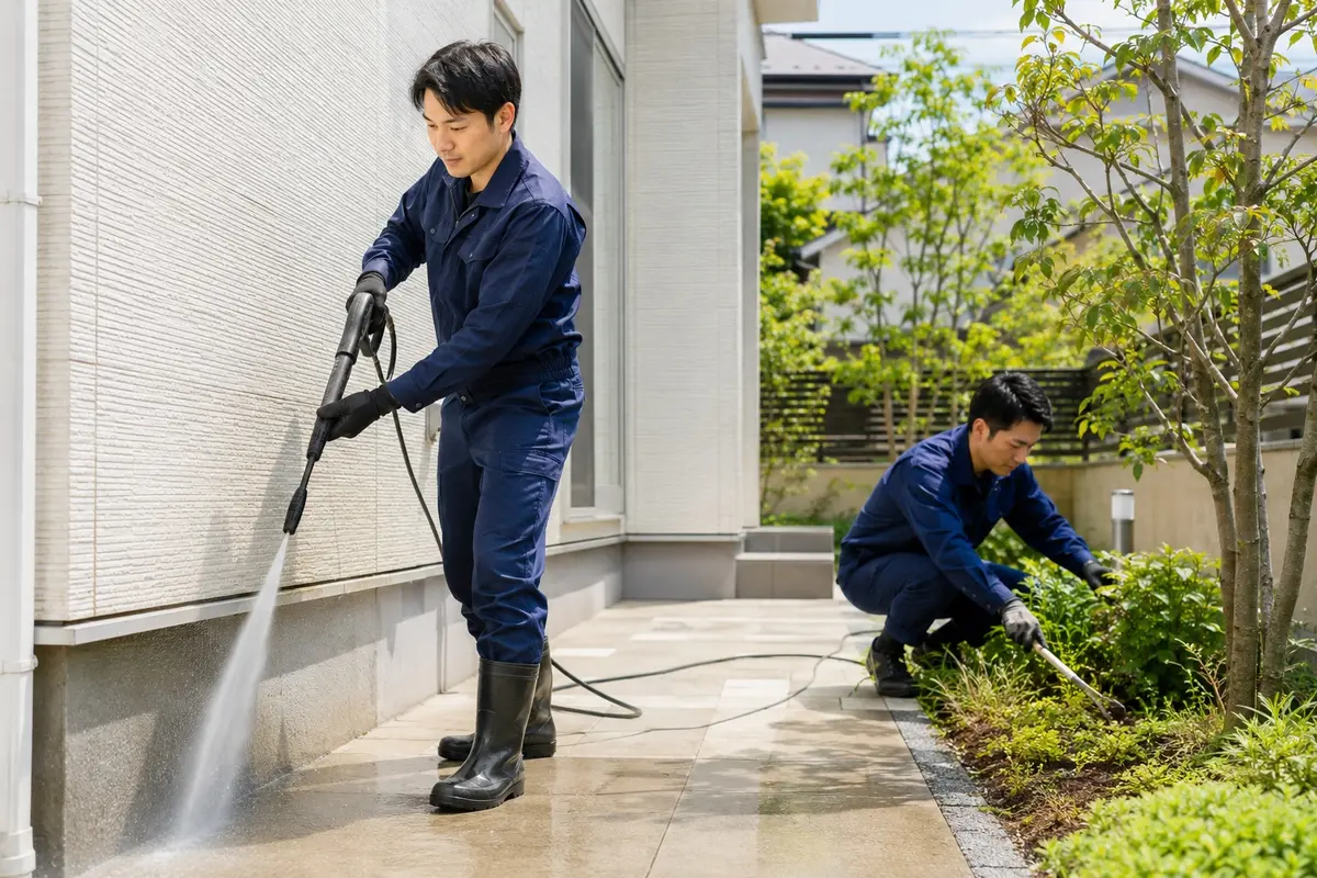 建物外周の状態を確認する作業イメージ